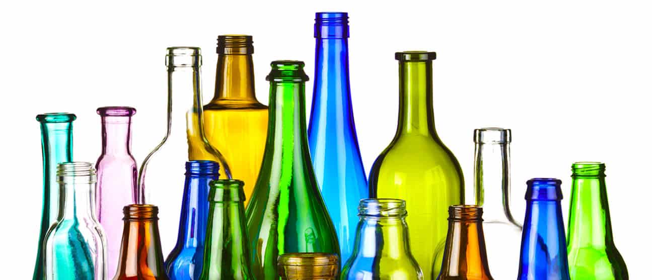 Collection of glass bottles and jars